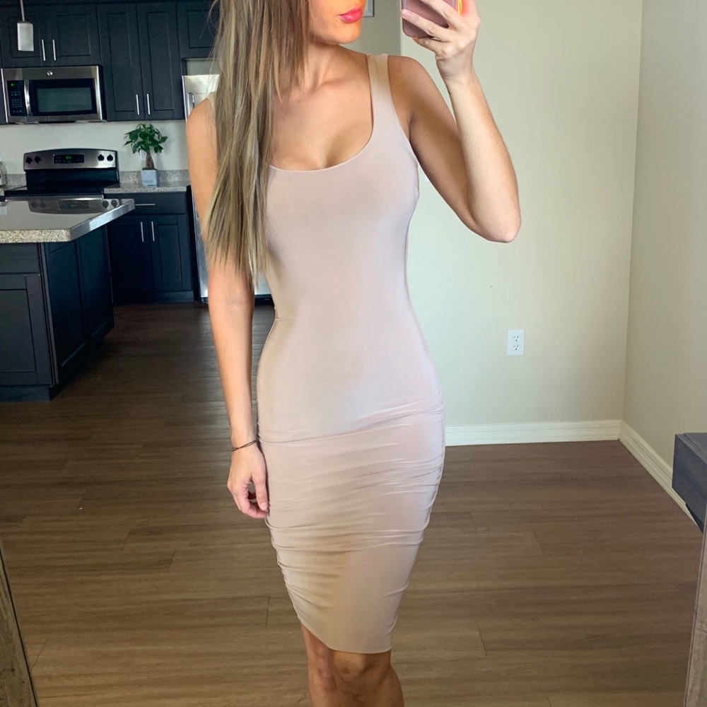 -New Nude Silky Tank Dress- - Picture 5 of 5